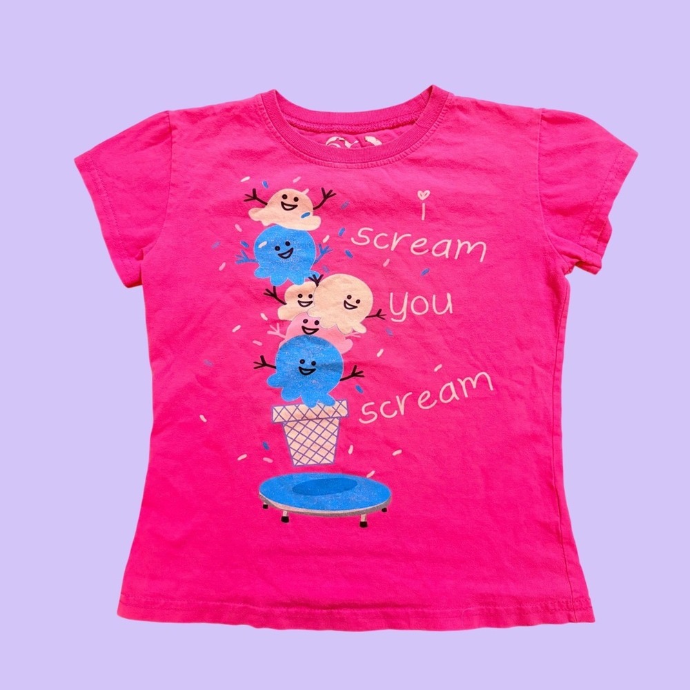 Y2K 34 West Pink Ice Cream Graphic Baby Tee Sleeve T-Shirt Scene #17